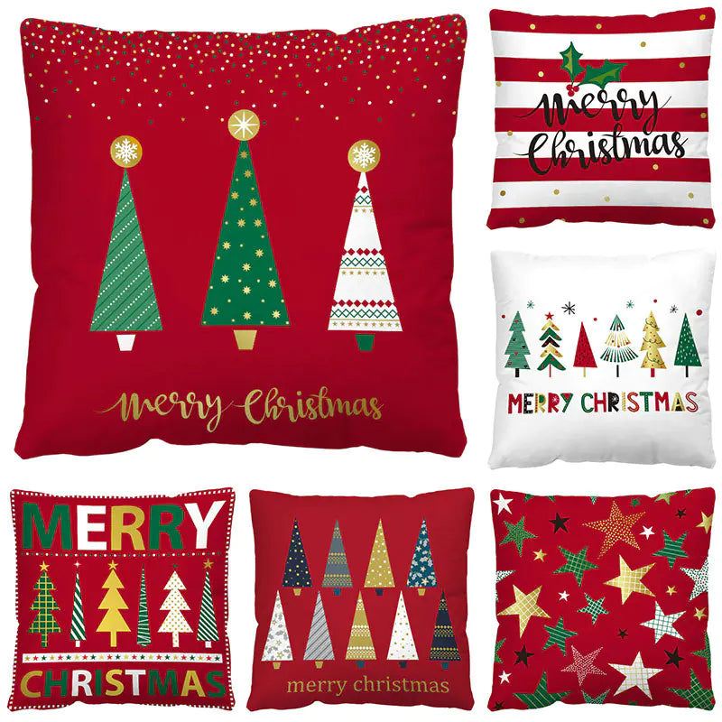 Nordic Red Plaid Holiday Pillow Cover