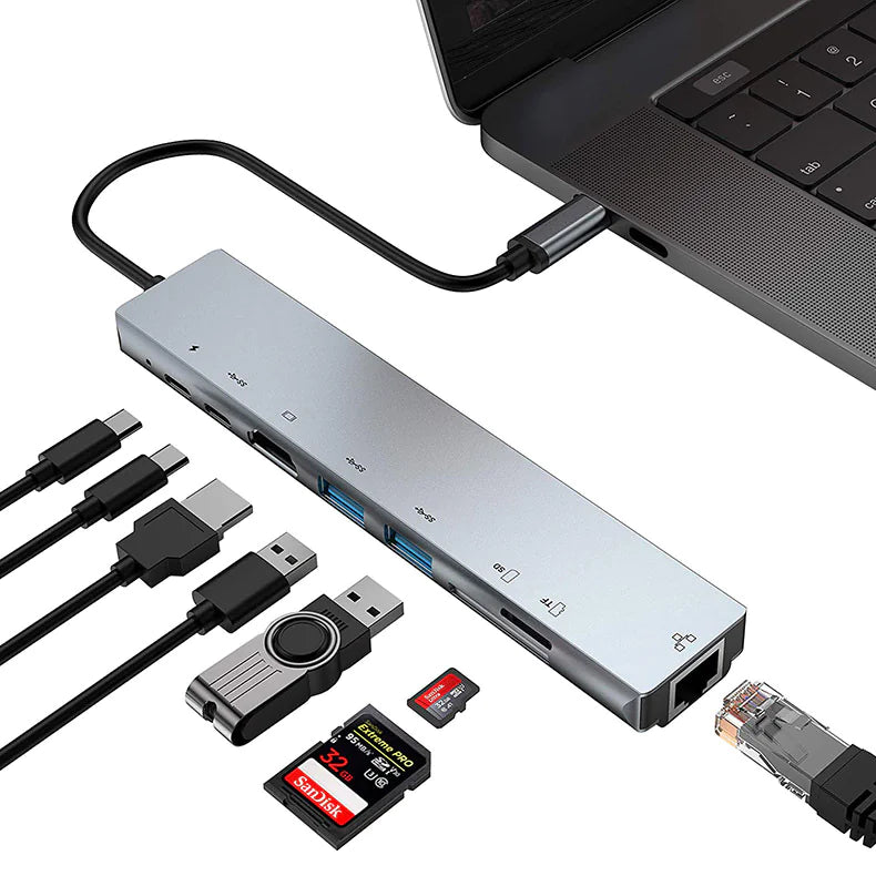 Multi-Port USB-C Hub with HDMI & VGA