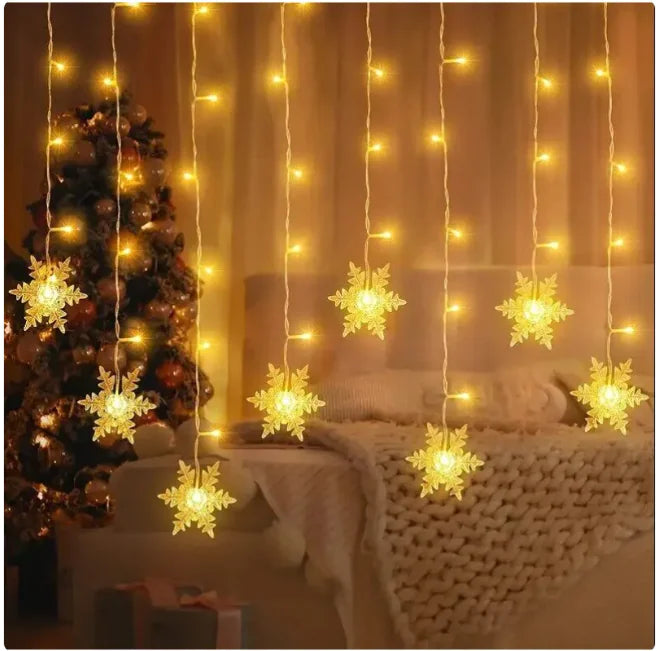 Twinkling Snowflake LED Curtain – Holiday & Event Lights