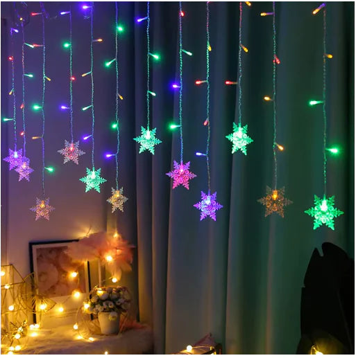 Twinkling Snowflake LED Curtain – Holiday & Event Lights