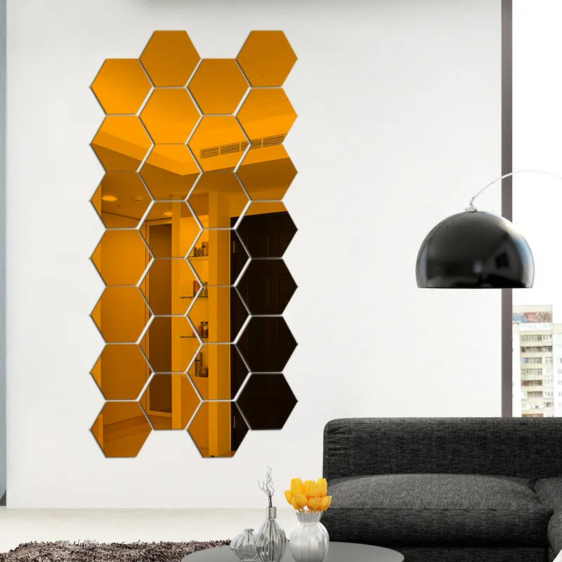 HexaMirror 3D Wall Decals
