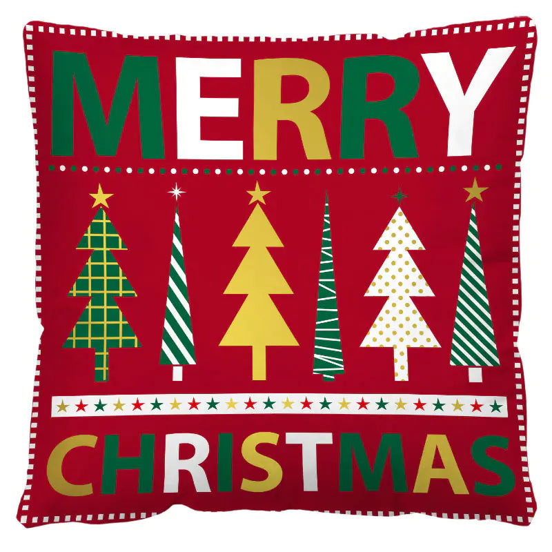Nordic Red Plaid Holiday Pillow Cover