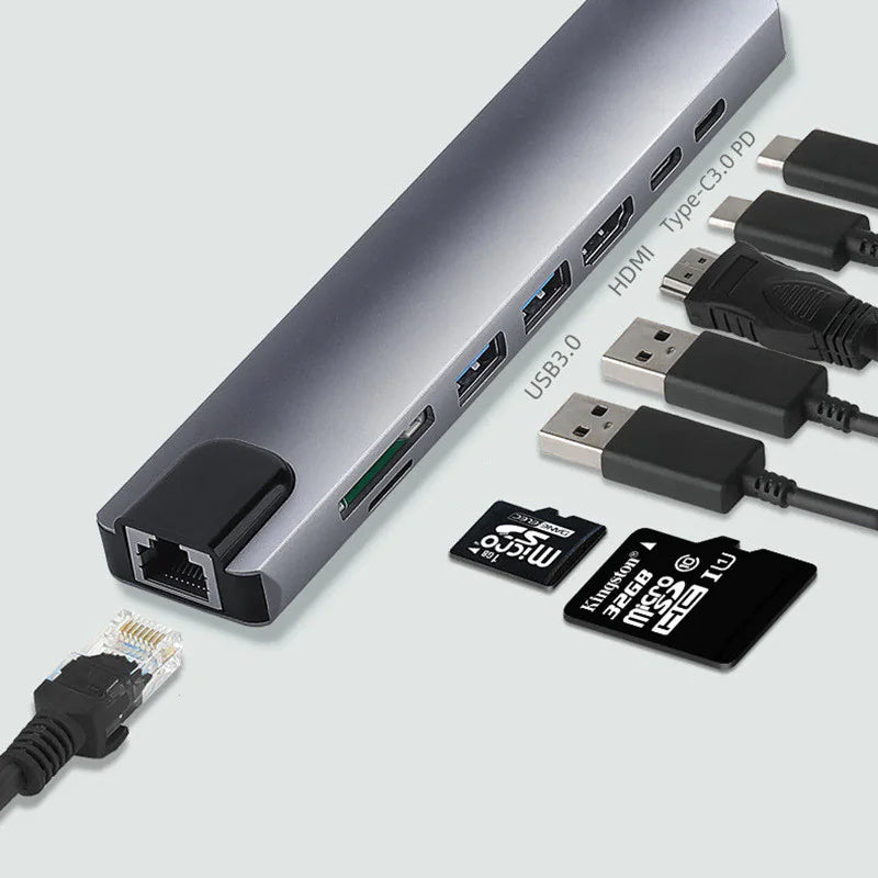 Multi-Port USB-C Hub with HDMI & VGA