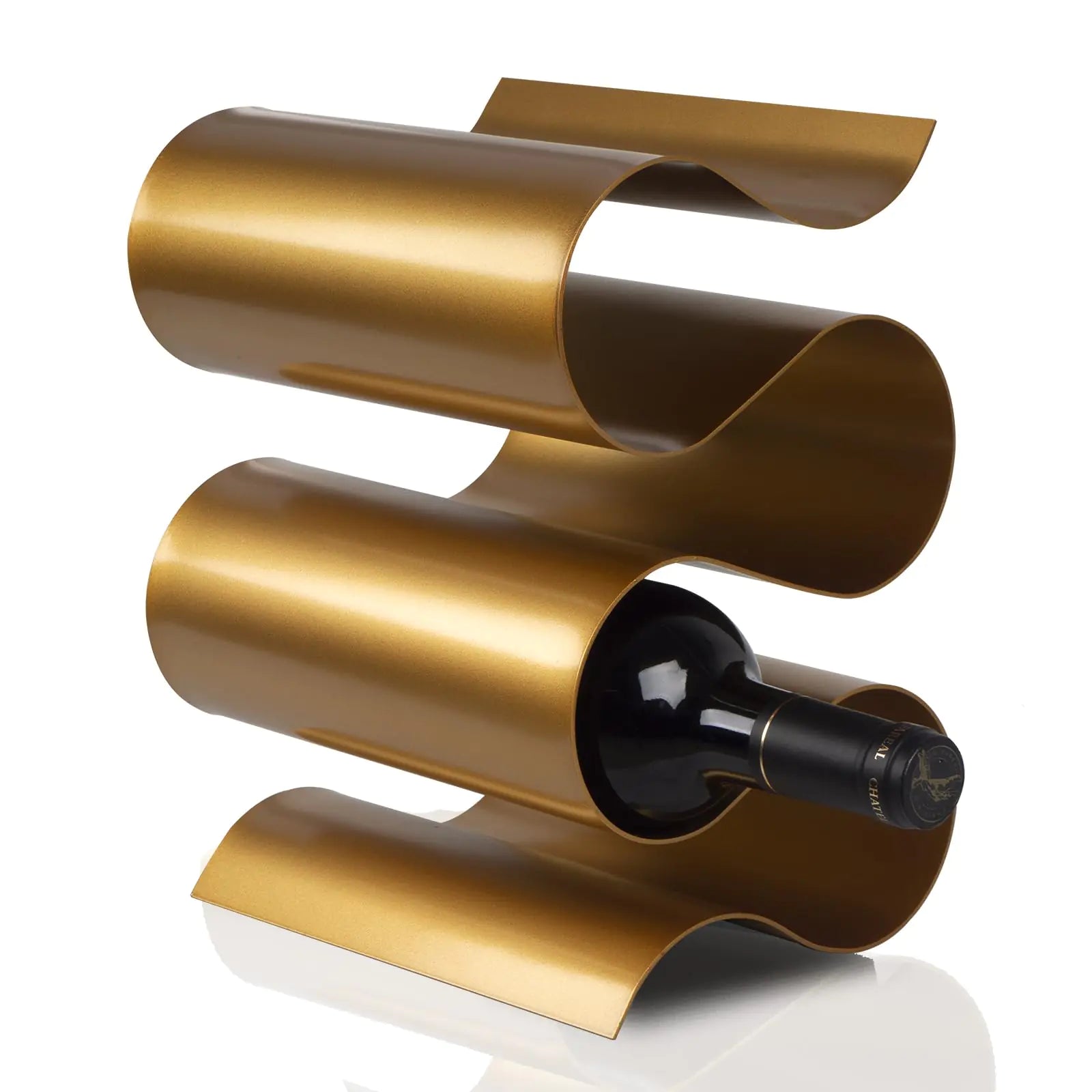 Gold Flex Wine Rack - 5-Bottle Countertop Display