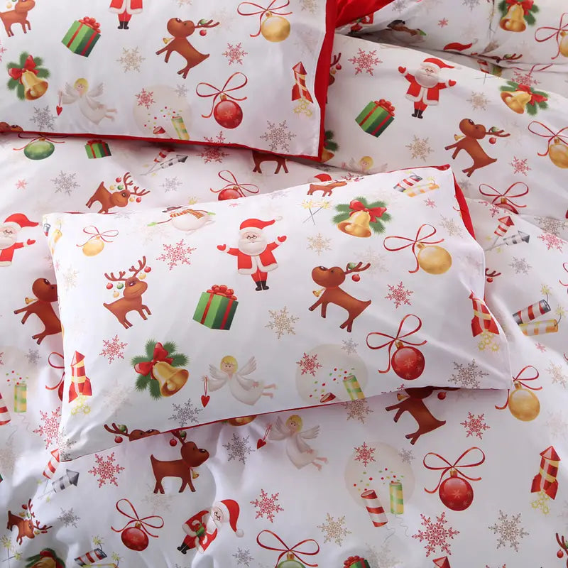 Christmas Duvet Cover Set with Two Pillowcases
