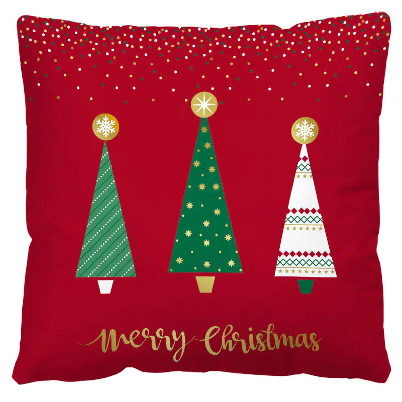 Nordic Red Plaid Holiday Pillow Cover