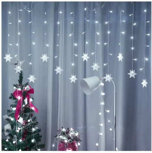 Twinkling Snowflake LED Curtain – Holiday & Event Lights