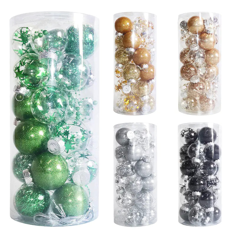 Festive 24-Pack Colorful 6cm Christmas Baubles