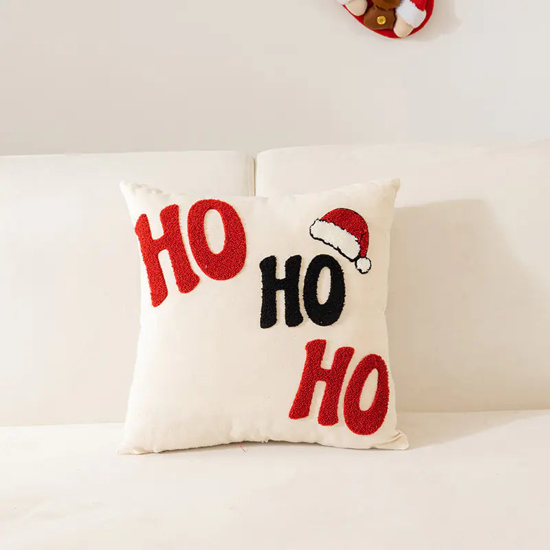 Festive Embroidery Christmas Pillow Cover