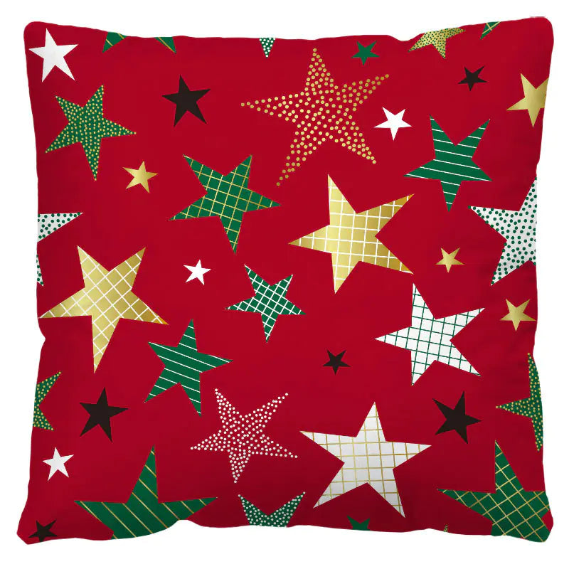 Nordic Red Plaid Holiday Pillow Cover