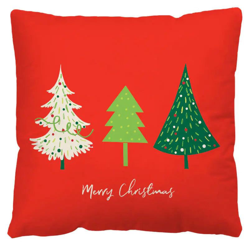 Nordic Red Plaid Holiday Pillow Cover