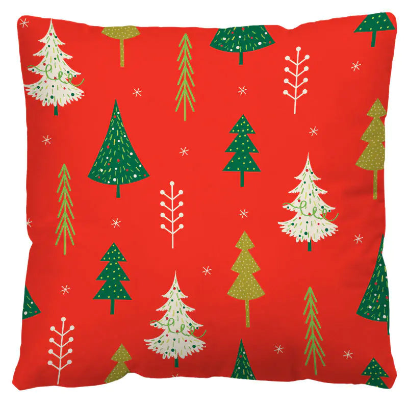 Nordic Red Plaid Holiday Pillow Cover