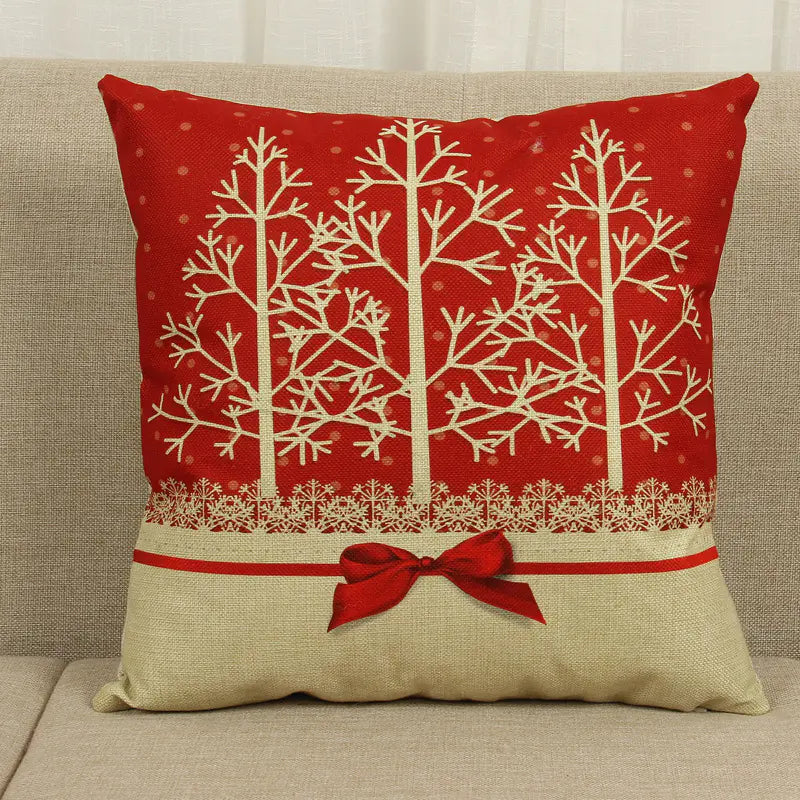 Holiday Reindeer Print Cushion Cover
