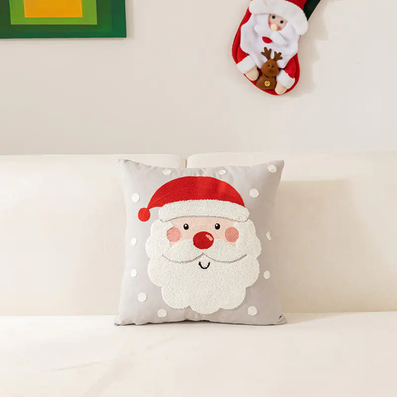 Festive Embroidery Christmas Pillow Cover