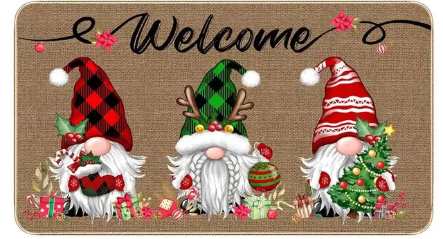 Holiday Gnome Welcome Mat