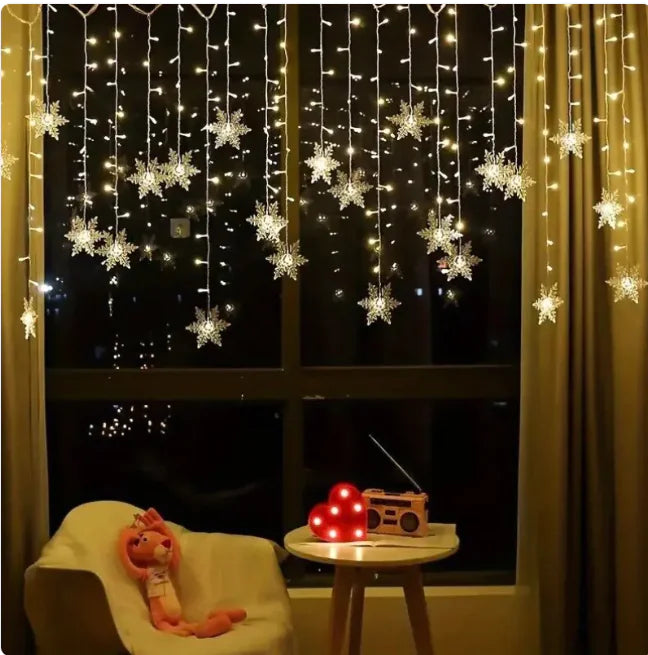 Twinkling Snowflake LED Curtain – Holiday & Event Lights