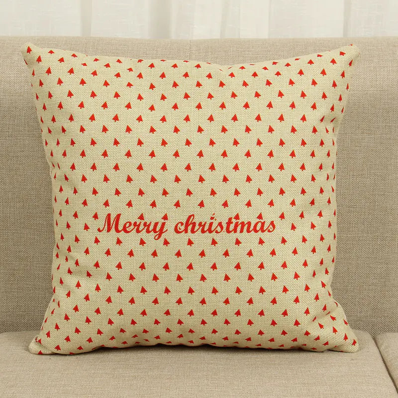 Holiday Reindeer Print Cushion Cover
