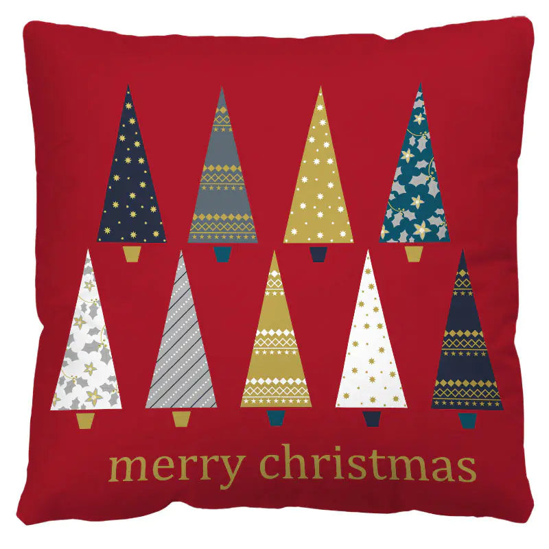 Nordic Red Plaid Holiday Pillow Cover