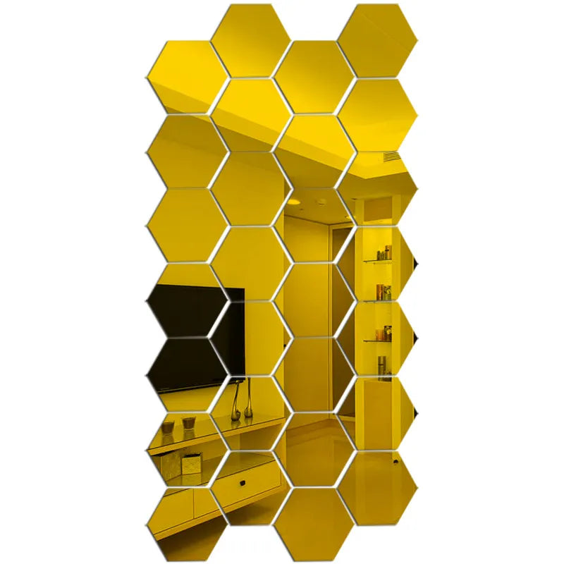 HexaMirror 3D Wall Decals