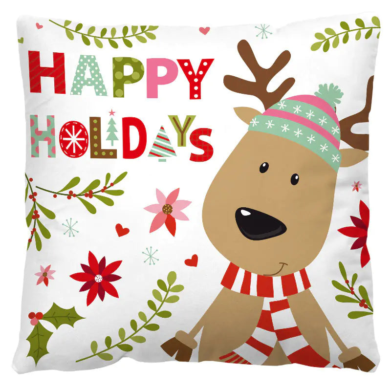 Nordic Red Plaid Holiday Pillow Cover
