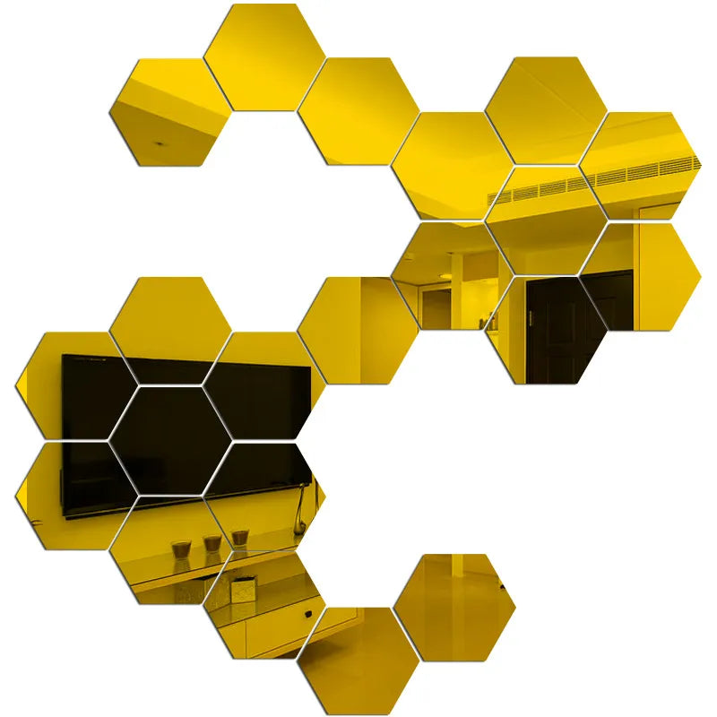 HexaMirror 3D Wall Decals