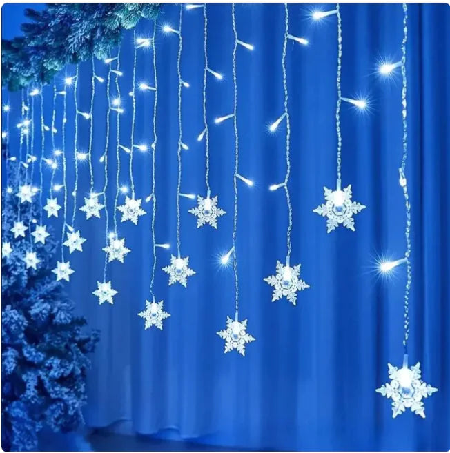 Twinkling Snowflake LED Curtain – Holiday & Event Lights
