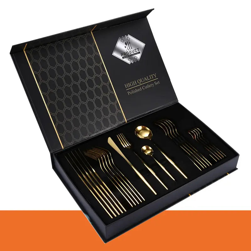 24pc Elegant Stainless Steel Dining Set
