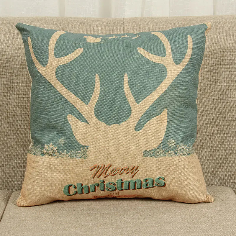 Holiday Reindeer Print Cushion Cover