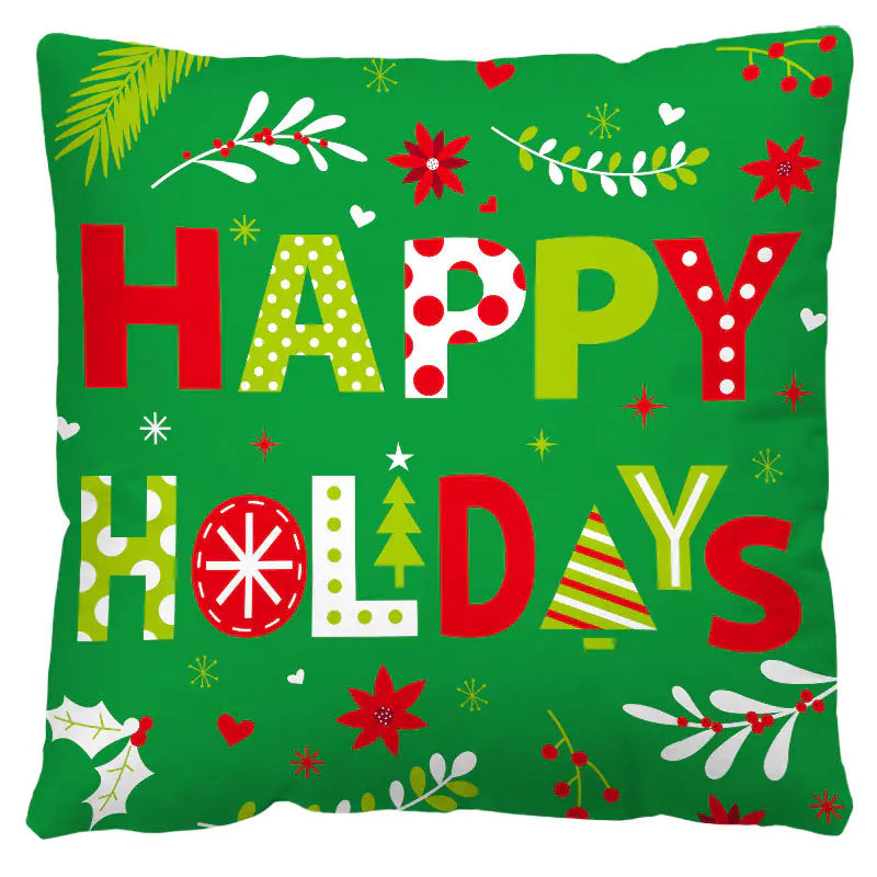 Nordic Red Plaid Holiday Pillow Cover