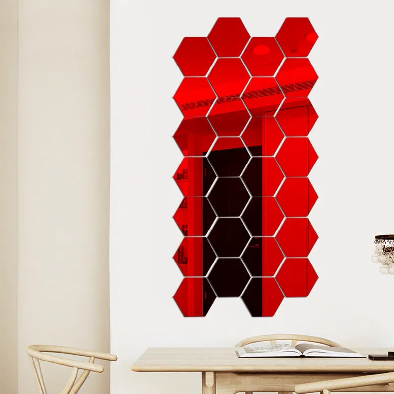 HexaMirror 3D Wall Decals