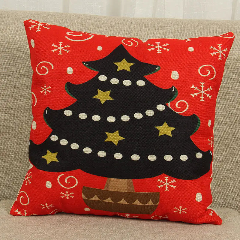 Holiday Reindeer Print Cushion Cover