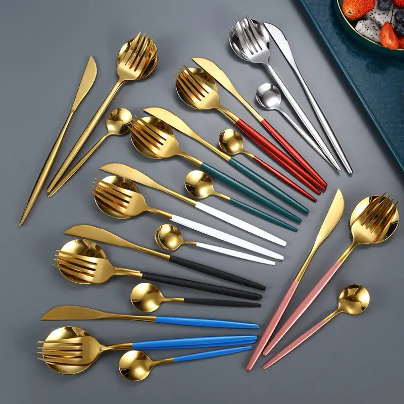 24pc Elegant Stainless Steel Dining Set