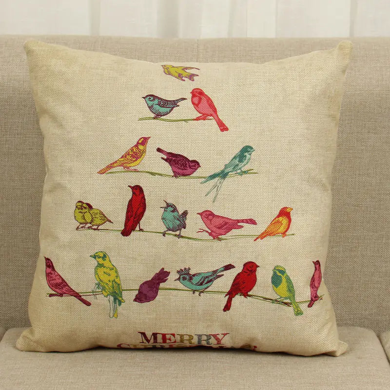 Holiday Reindeer Print Cushion Cover